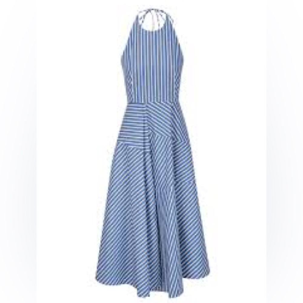NWT Lafayette 148 New York Striped Asymmetrical Dress